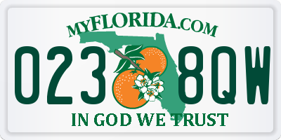 FL license plate 0238QW