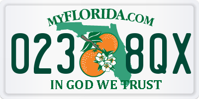 FL license plate 0238QX