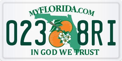 FL license plate 0238RI