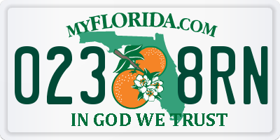FL license plate 0238RN
