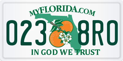 FL license plate 0238RO