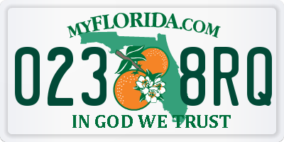 FL license plate 0238RQ