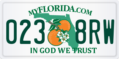 FL license plate 0238RW