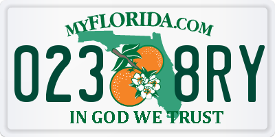 FL license plate 0238RY