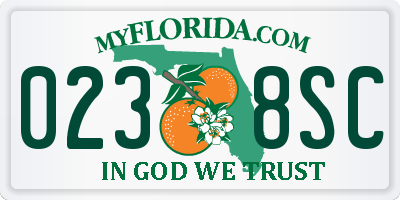 FL license plate 0238SC