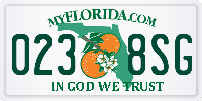 FL license plate 0238SG