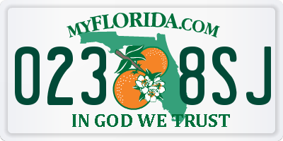 FL license plate 0238SJ