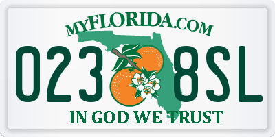 FL license plate 0238SL