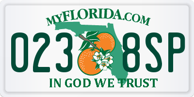 FL license plate 0238SP