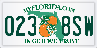FL license plate 0238SW