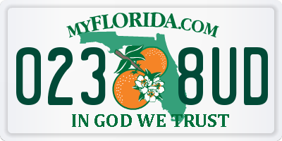 FL license plate 0238UD