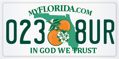 FL license plate 0238UR