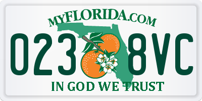 FL license plate 0238VC