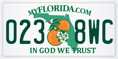 FL license plate 0238WC