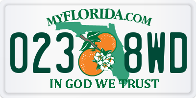 FL license plate 0238WD