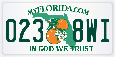 FL license plate 0238WI