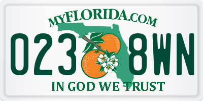 FL license plate 0238WN