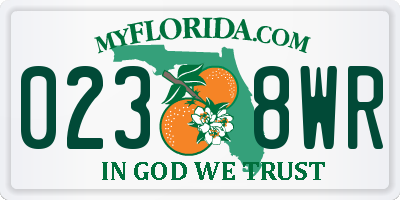 FL license plate 0238WR