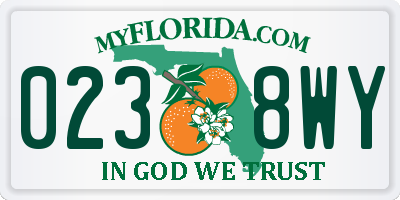 FL license plate 0238WY
