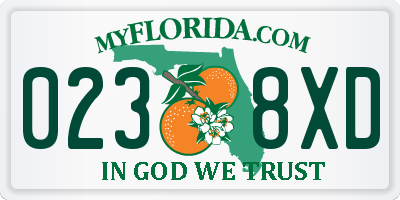 FL license plate 0238XD