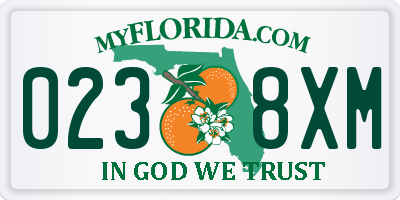 FL license plate 0238XM
