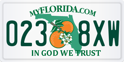 FL license plate 0238XW