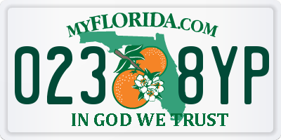 FL license plate 0238YP