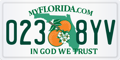 FL license plate 0238YV
