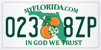 FL license plate 0238ZP