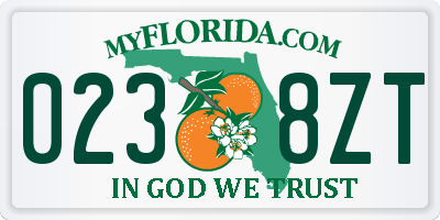 FL license plate 0238ZT