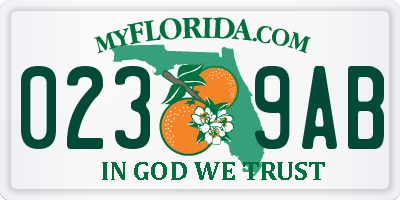 FL license plate 0239AB