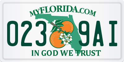 FL license plate 0239AI