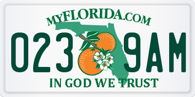 FL license plate 0239AM