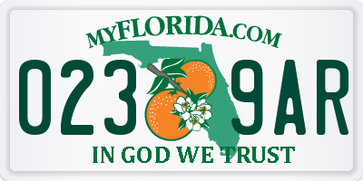 FL license plate 0239AR