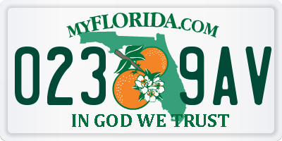 FL license plate 0239AV