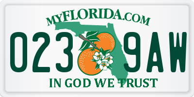 FL license plate 0239AW