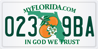 FL license plate 0239BA