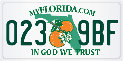 FL license plate 0239BF