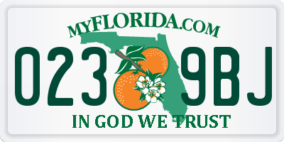 FL license plate 0239BJ