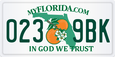 FL license plate 0239BK