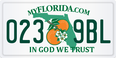 FL license plate 0239BL
