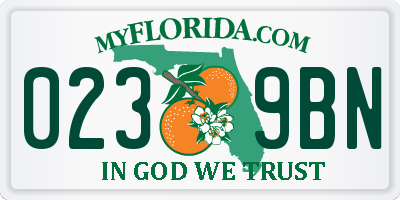 FL license plate 0239BN