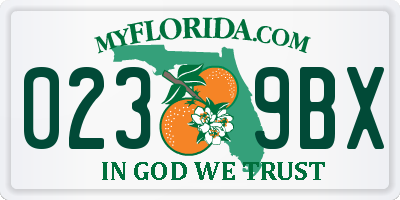 FL license plate 0239BX