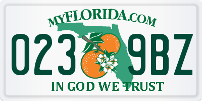 FL license plate 0239BZ