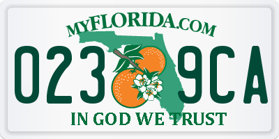 FL license plate 0239CA