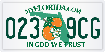FL license plate 0239CG