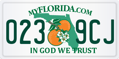 FL license plate 0239CJ