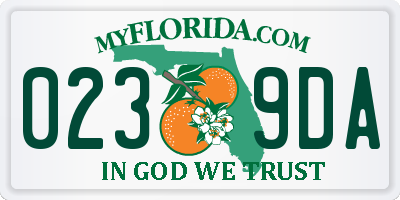 FL license plate 0239DA