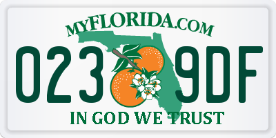 FL license plate 0239DF