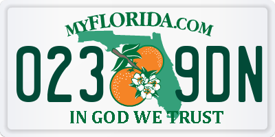 FL license plate 0239DN
